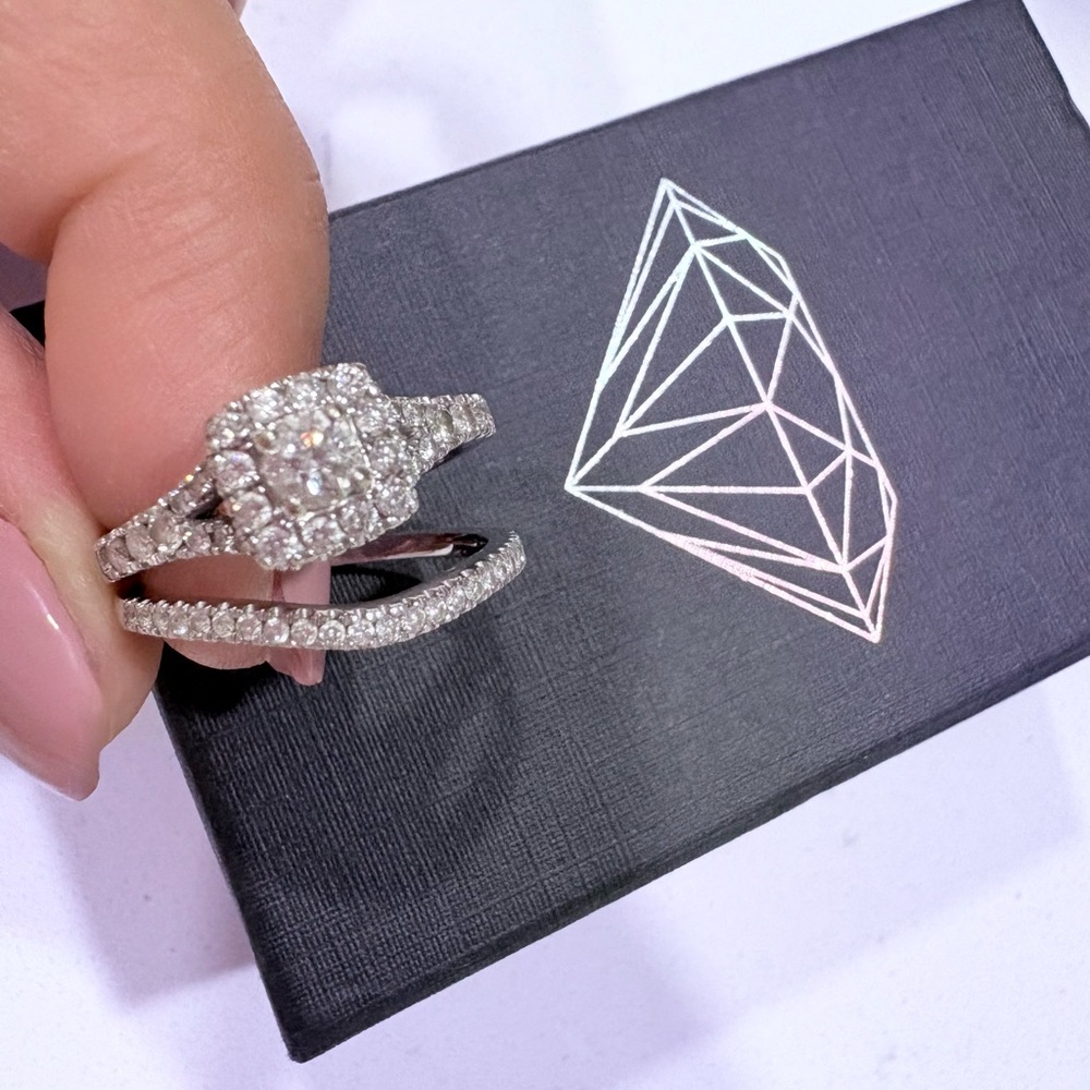 Silver and Diamond Ring Set